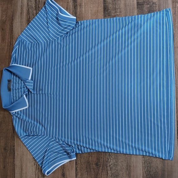 G/Fore Golf Polo Size XXL In Blue & White Stripes Performance Stretch - Picture 1 of 7